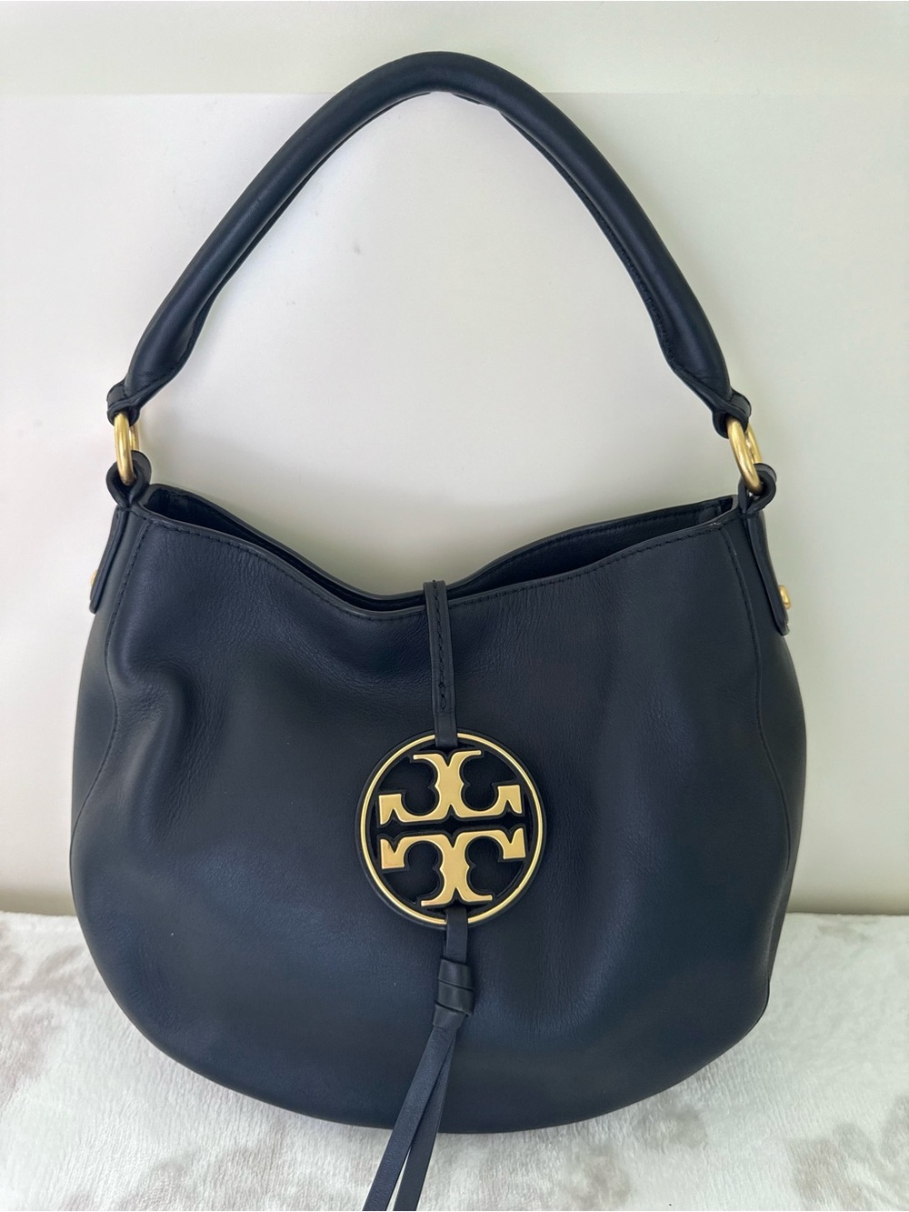 Tory Burch Miller Black Leather Hobo Shoulder Bag